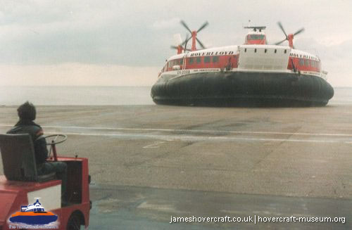 SRN4 Sir Christopher (GH-2008) with Hoverlloyd -  (credit: The <a href='http://www.hovercraft-museum.org/' target='_blank'>Hovercraft Museum Trust</a>).